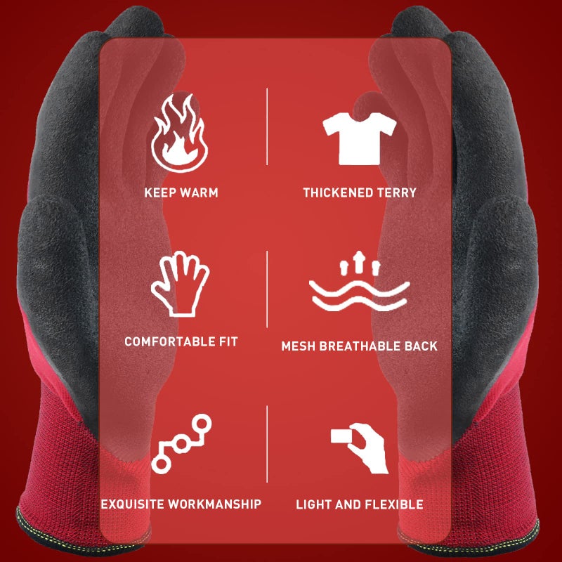 LOCCEF 2 Pairs Winter Work Gloves for Men and Women, Freezer Gloves for Work Below Zero, Thermal Insulated, Super Grip (L) - Image 3